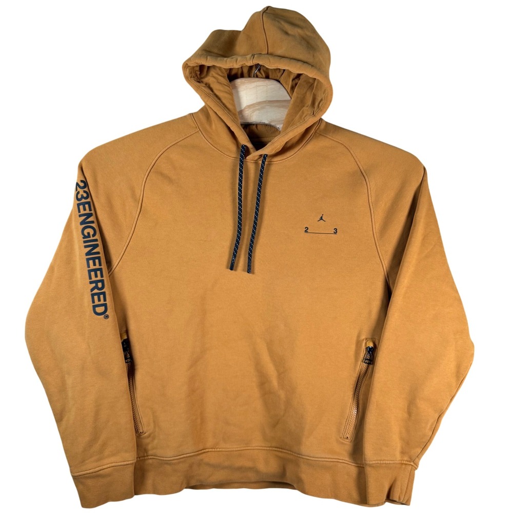 Jordan 23 Engineered Hoodie Mens Large Yellow Ochre Fleece Pullover‎ Streetwear